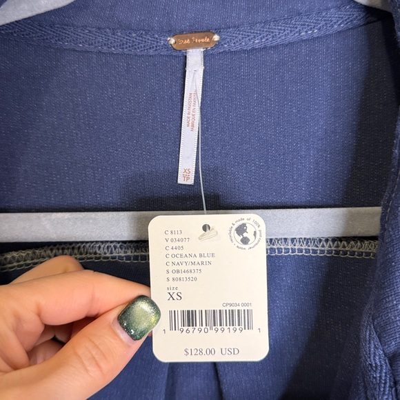 NWT Free People Ruby Shacket - Navy/Oceana Blue - Oversized - XS & Medium - Picture 8 of 17